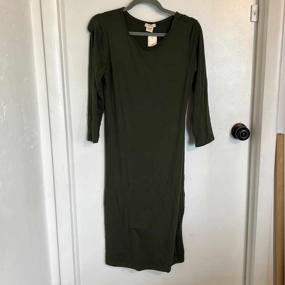 Hunter green midi dress NWT.